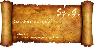 Szidon Gergő névjegykártya